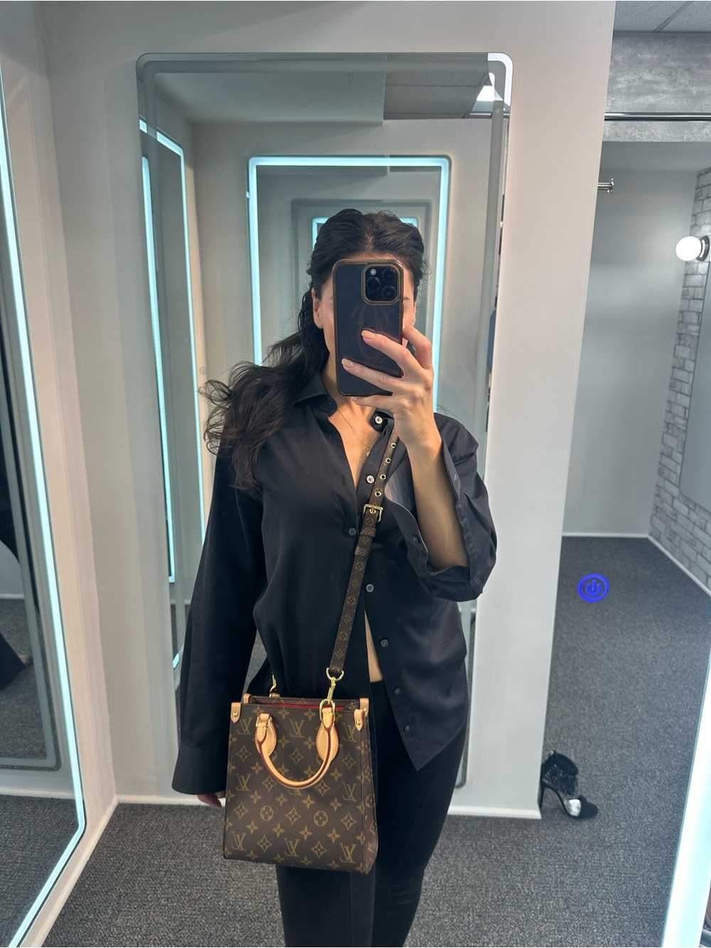 Louis Vuitton Sac Plat BB top handle crossbody bag